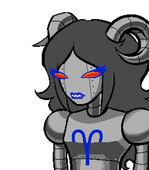 Aradiabot, in a neutral pose, speaking