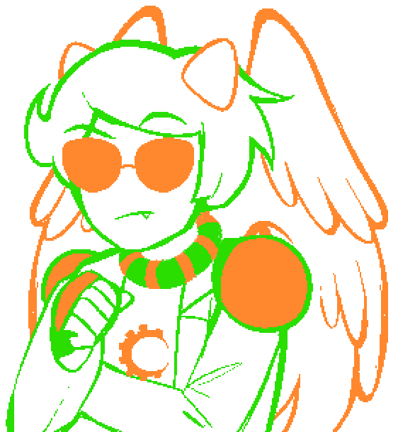 Davepeta, an eyebrow and fist raised throughtfully