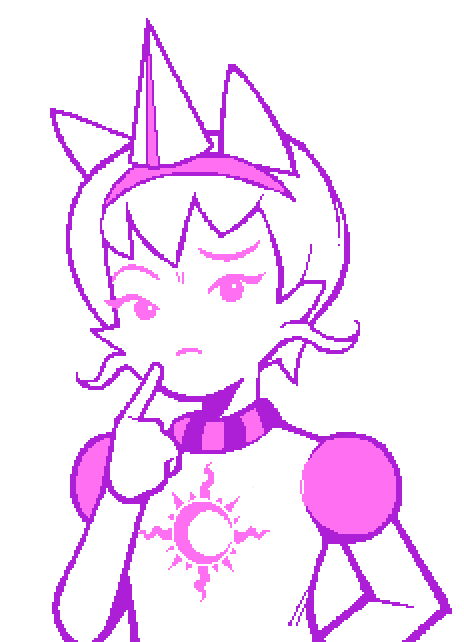 Jasprose cocks an eyebrow and puts her index finger on her chin.