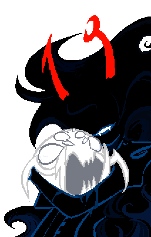 Mindfang cuddles the spider head.