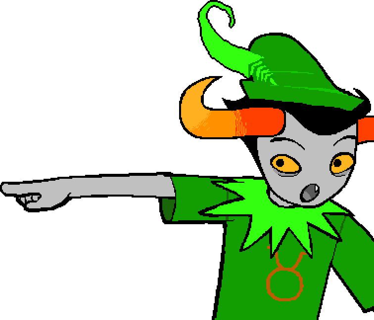 Pupa tavros, pointing with faux-surprise