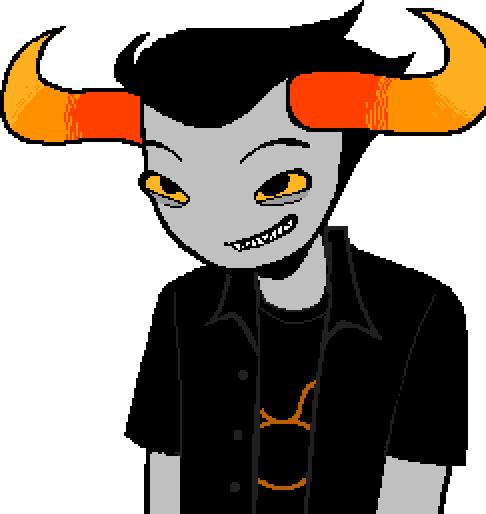 Tavros, smirking and waggling his eyebrows