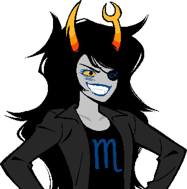 Vriska beaming proudly, hands on her hips