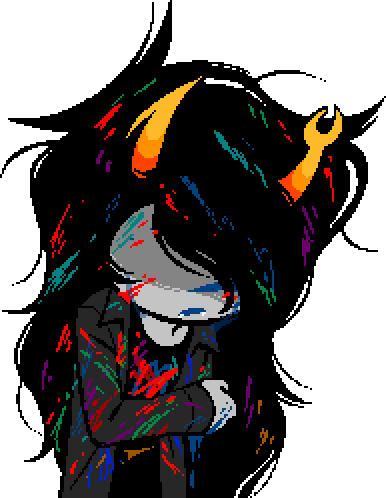 Vriska looking down sullenly. The filename describes her as "sullen crying" but the sprite is visually identical to the previous.