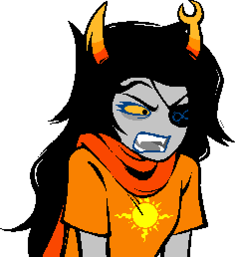 Vriska hunched over in rage