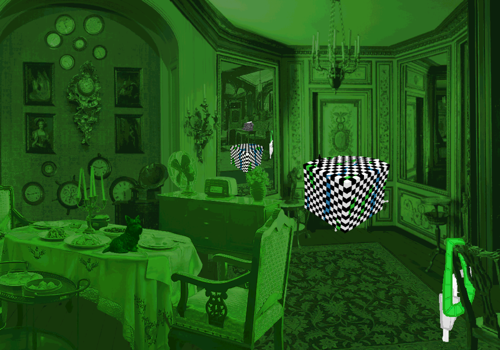 Background: The parlor of Doc Scratch.