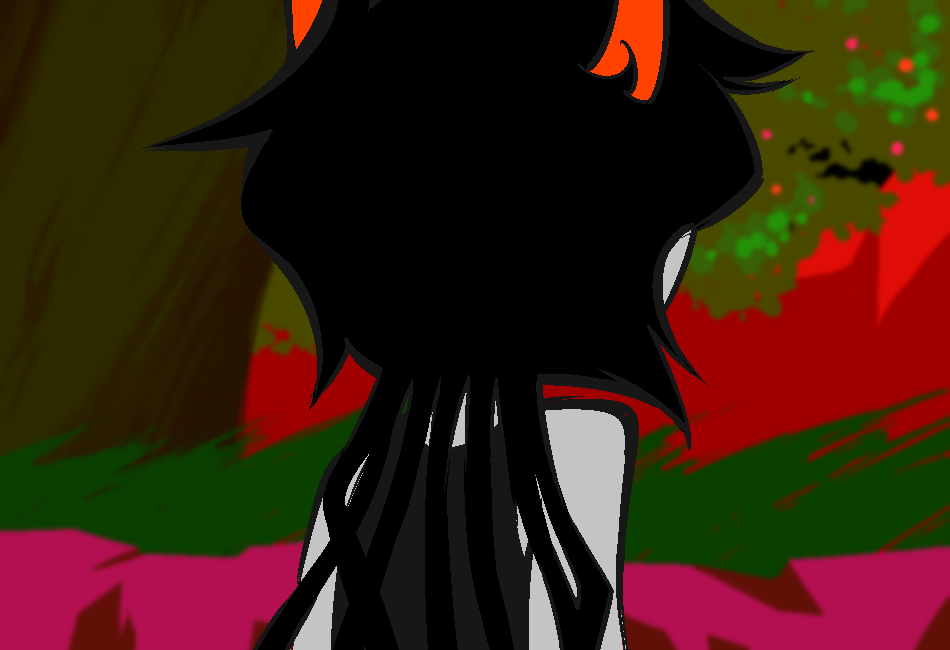 Closer. The troll from behind. She's wearing a gray tank top, and her hair is pulled back into braids, resembling Meenah's.