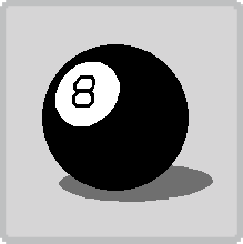 Chapter select button. A Magic 8 Ball.